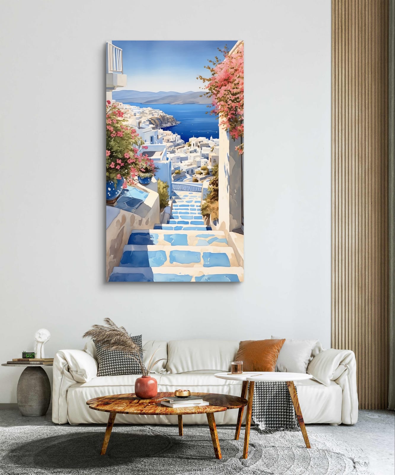 Spring in Santorini - 002 Canvas Painting