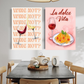 Wine and Pasta Canvas Painting