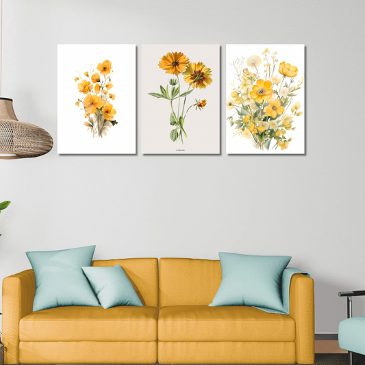 Yellow Trio Canvas Painting