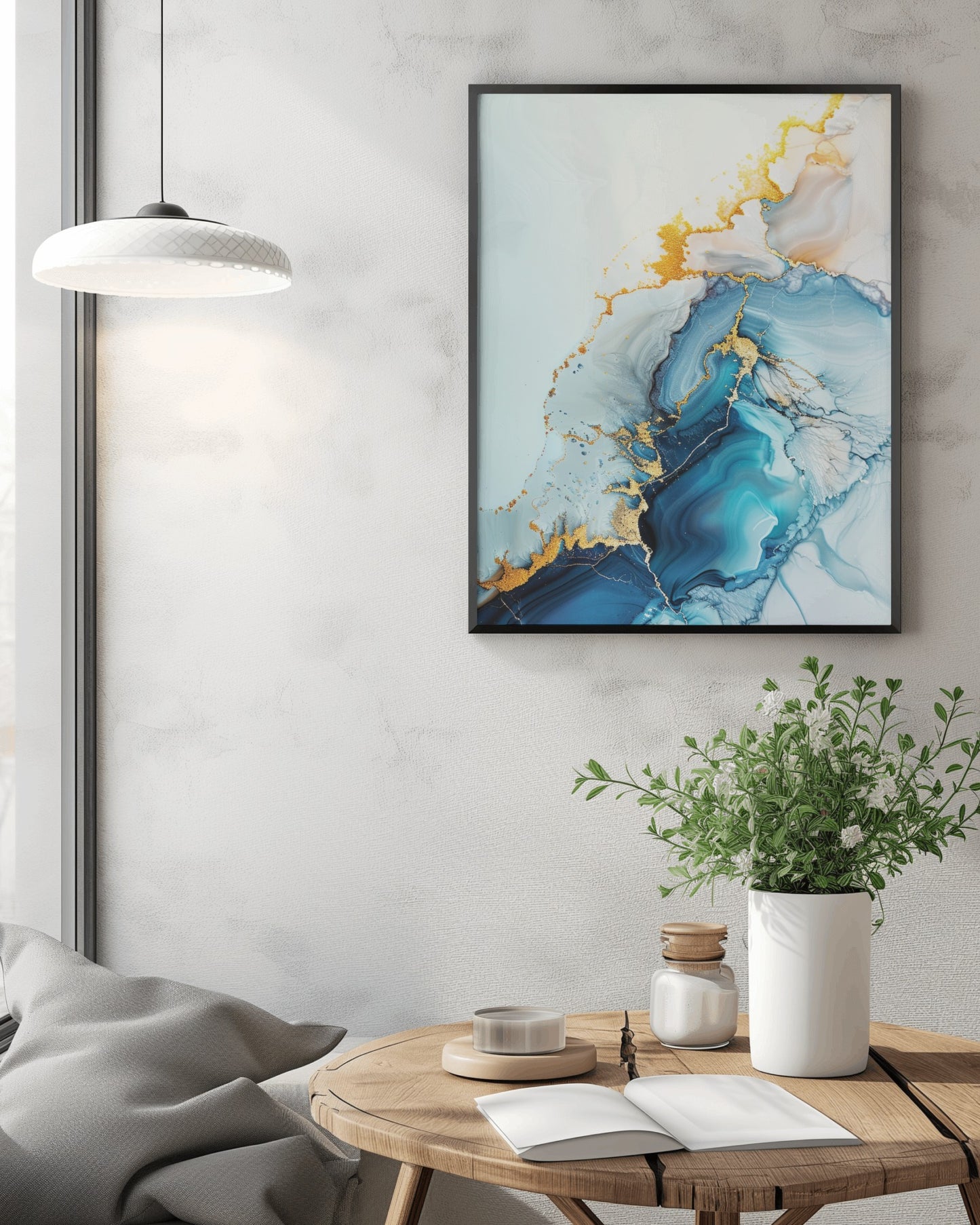 Saphire Stream 002 Canvas Painting