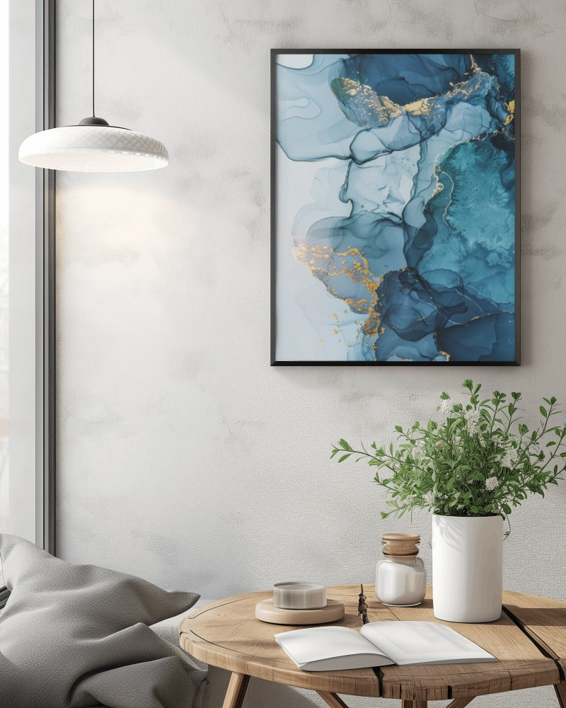 Saphire Stream 001 Canvas Painting