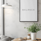 Balance canvas painting with the word 'Balance' written in elegant font, perfect for modern home decor