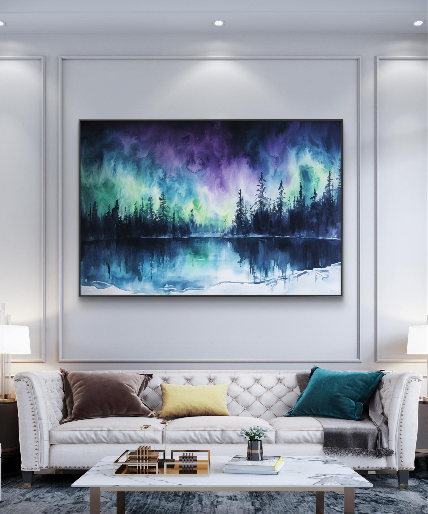 Northern Lights Canvas Painting 002