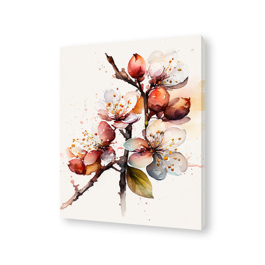 Cherry Bloom Flowers Canvas Painting