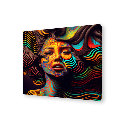 Psychedelic Woman Framed Canvas