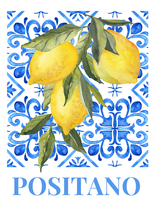 Lemon Tiles Canvas Painting