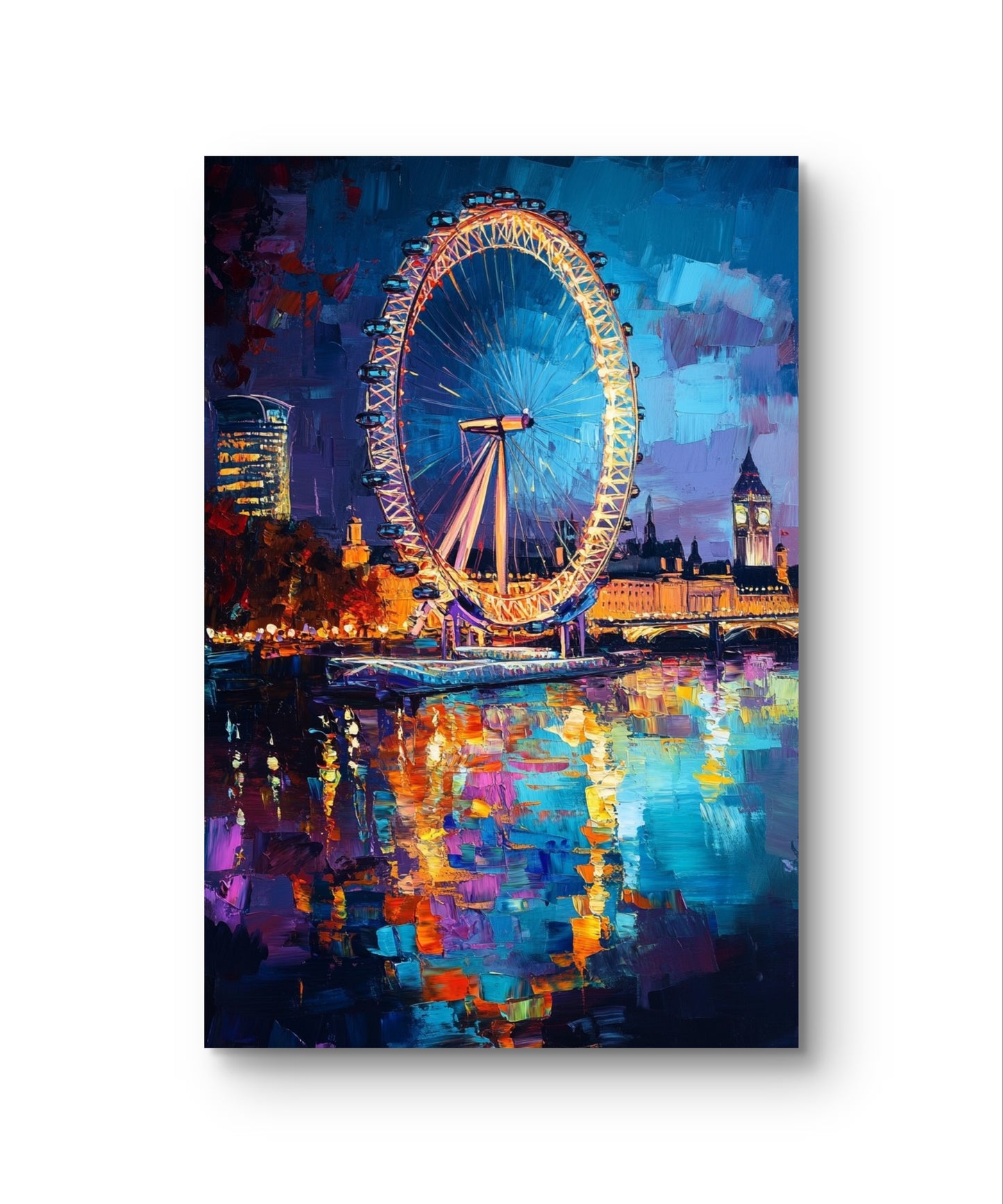 The London Eye by Night Canvas Painting