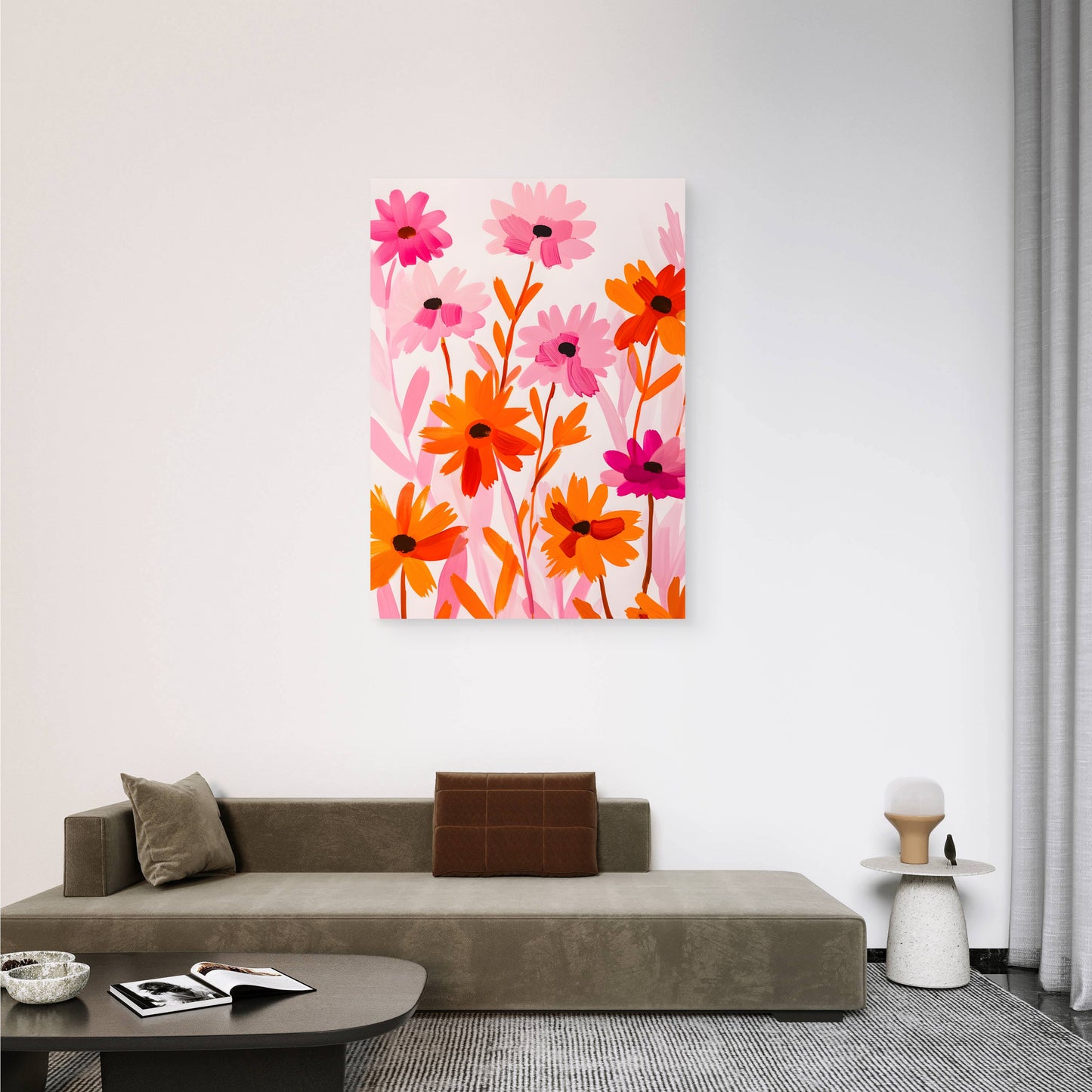 Pink Daisies Canvas Painting