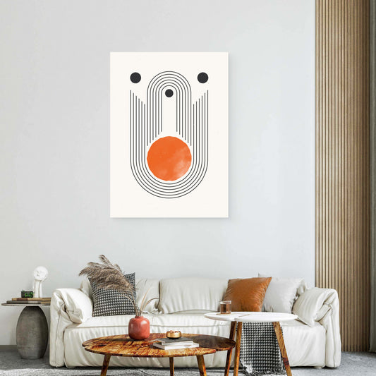 Orange Orbit Canvas Painting