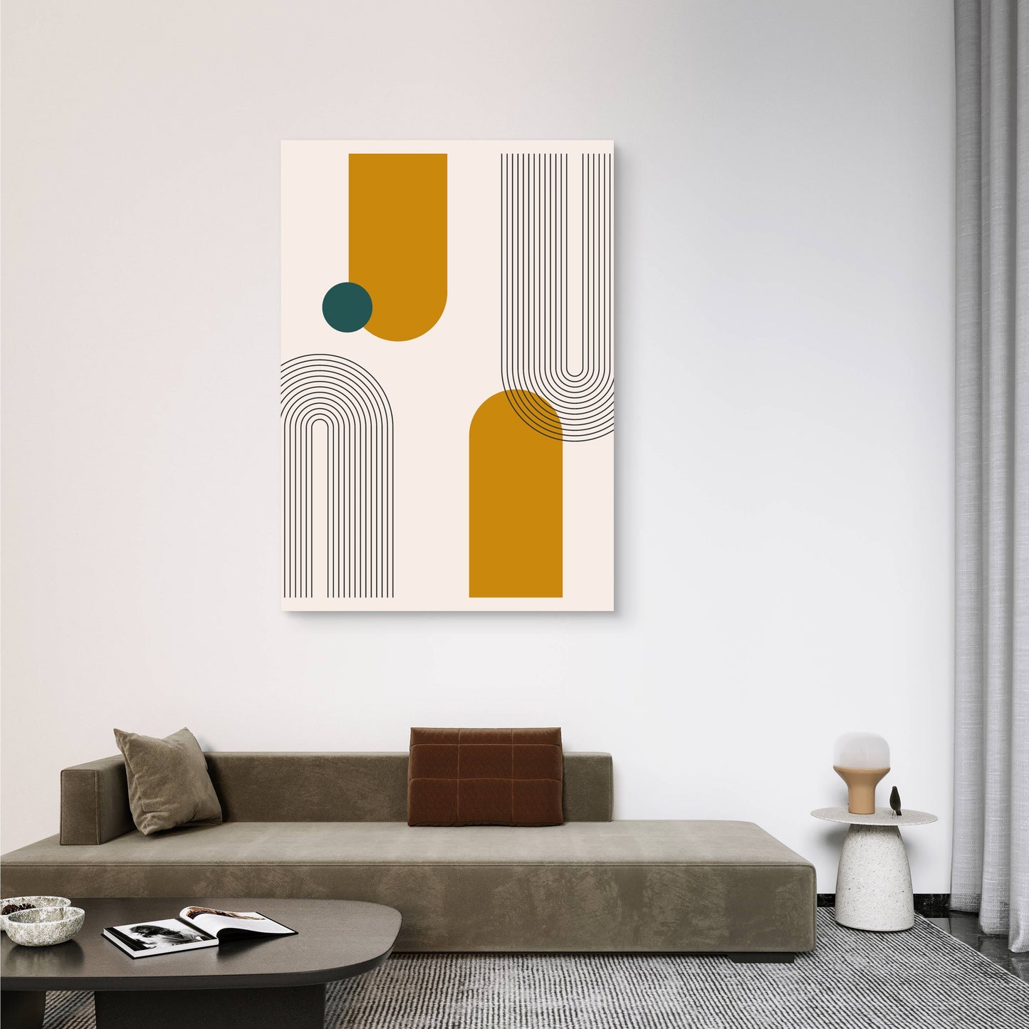 Golden Forms Canvas Painting