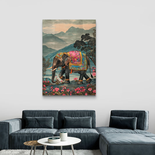Elephant Walk Canvas Painting