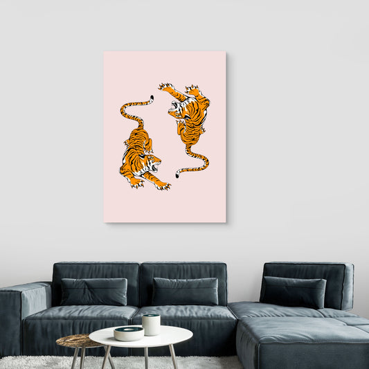 Golden Tigers Canvas Painting