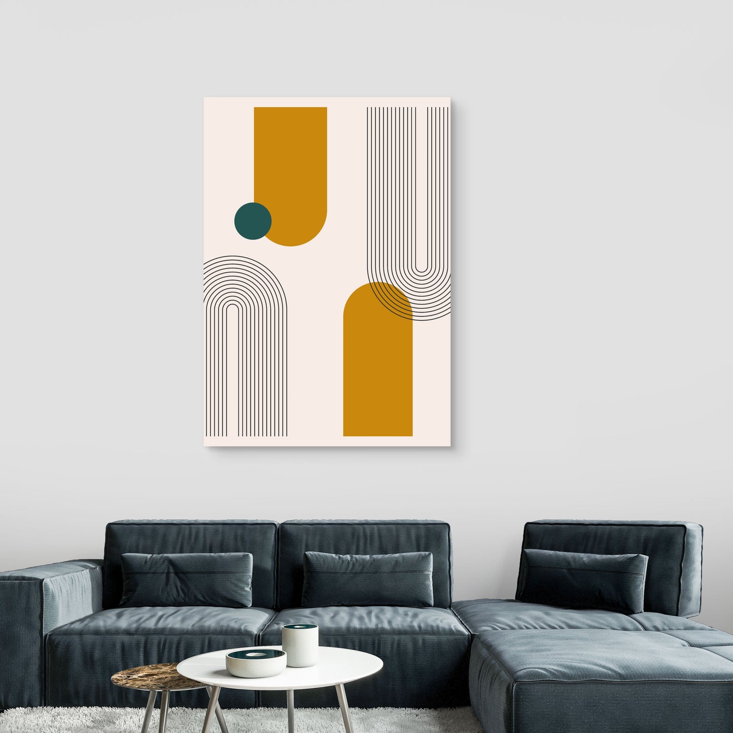 Golden Forms Canvas Painting