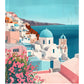 Santorini Bloom Canvas Painting