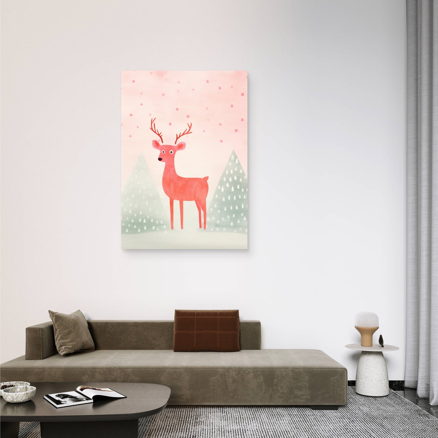 Winter Deer Canvas Painting