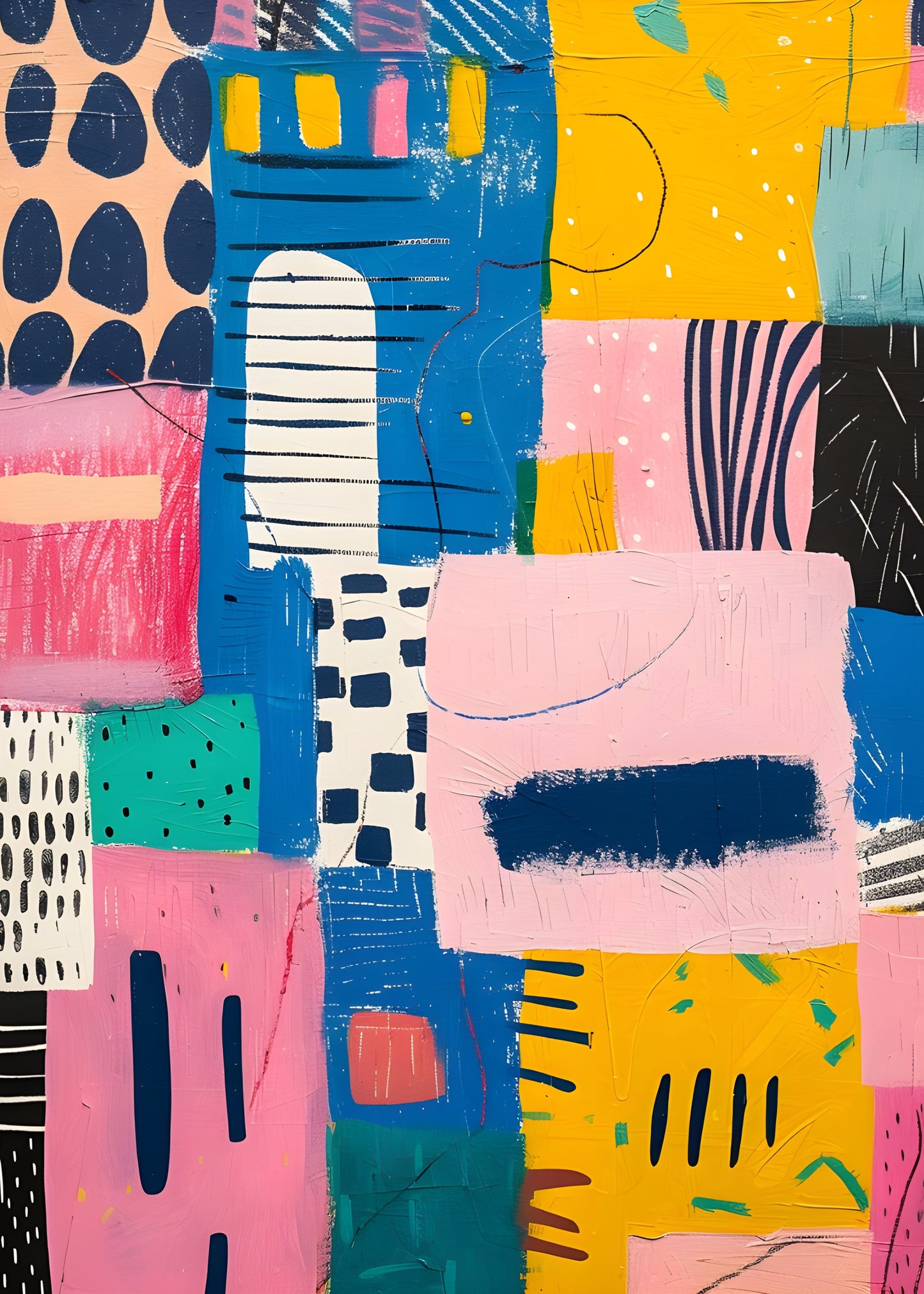 Patch Play Canvas Painting