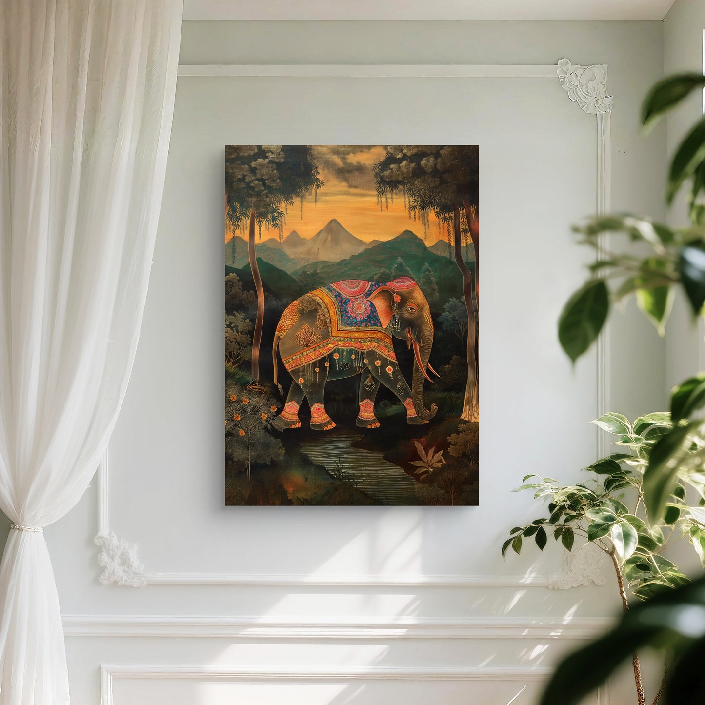 Forest Elephant Canvas Painting