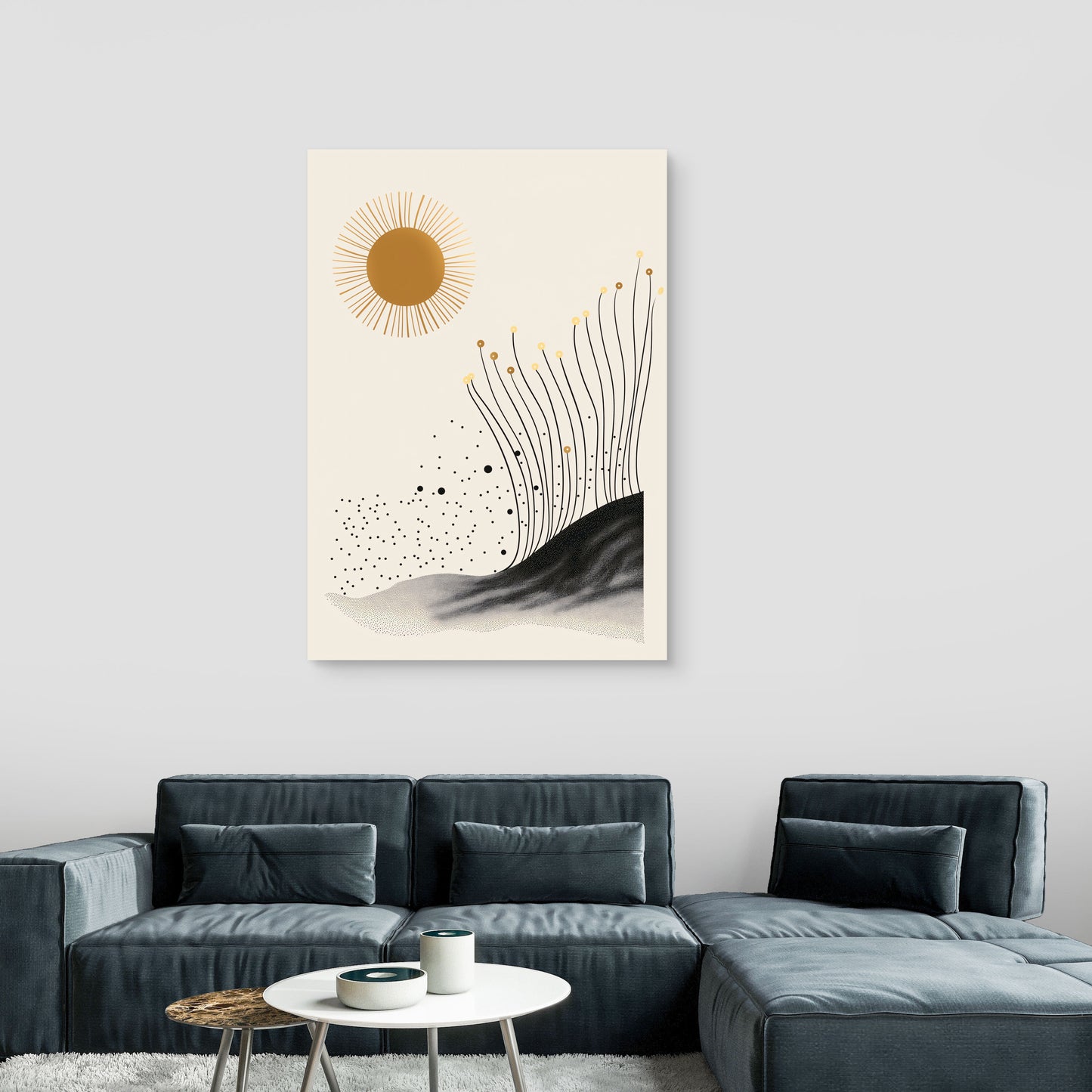 Golden Reeds Canvas Painting