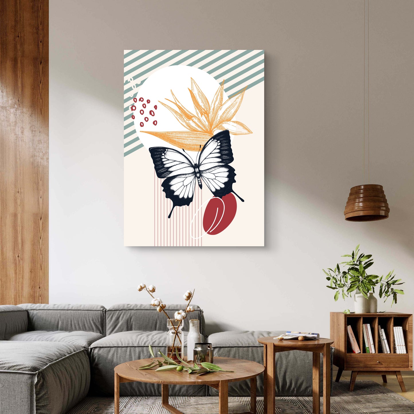 Butterfly Palm Canvas Painting