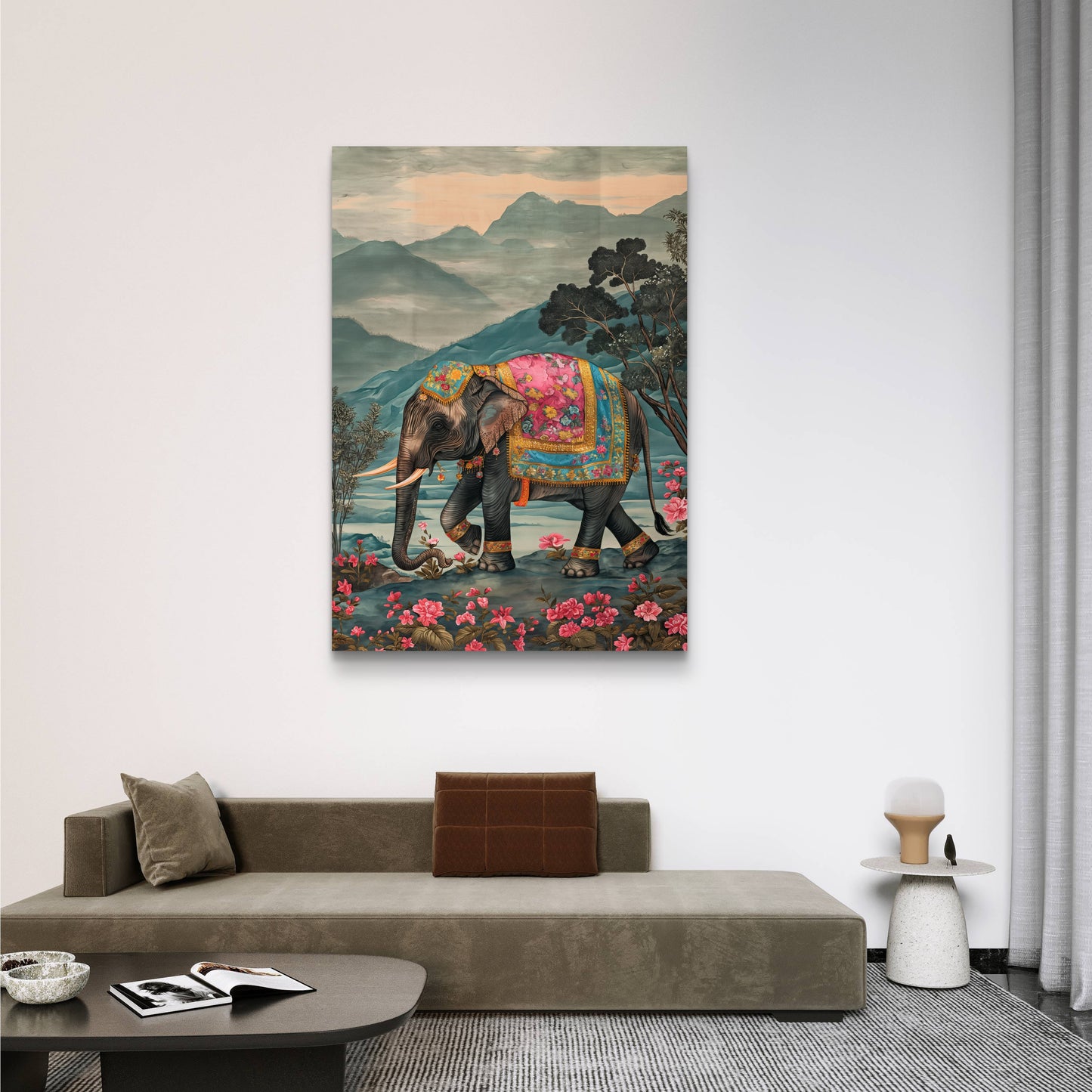 Elephant Walk Canvas Painting