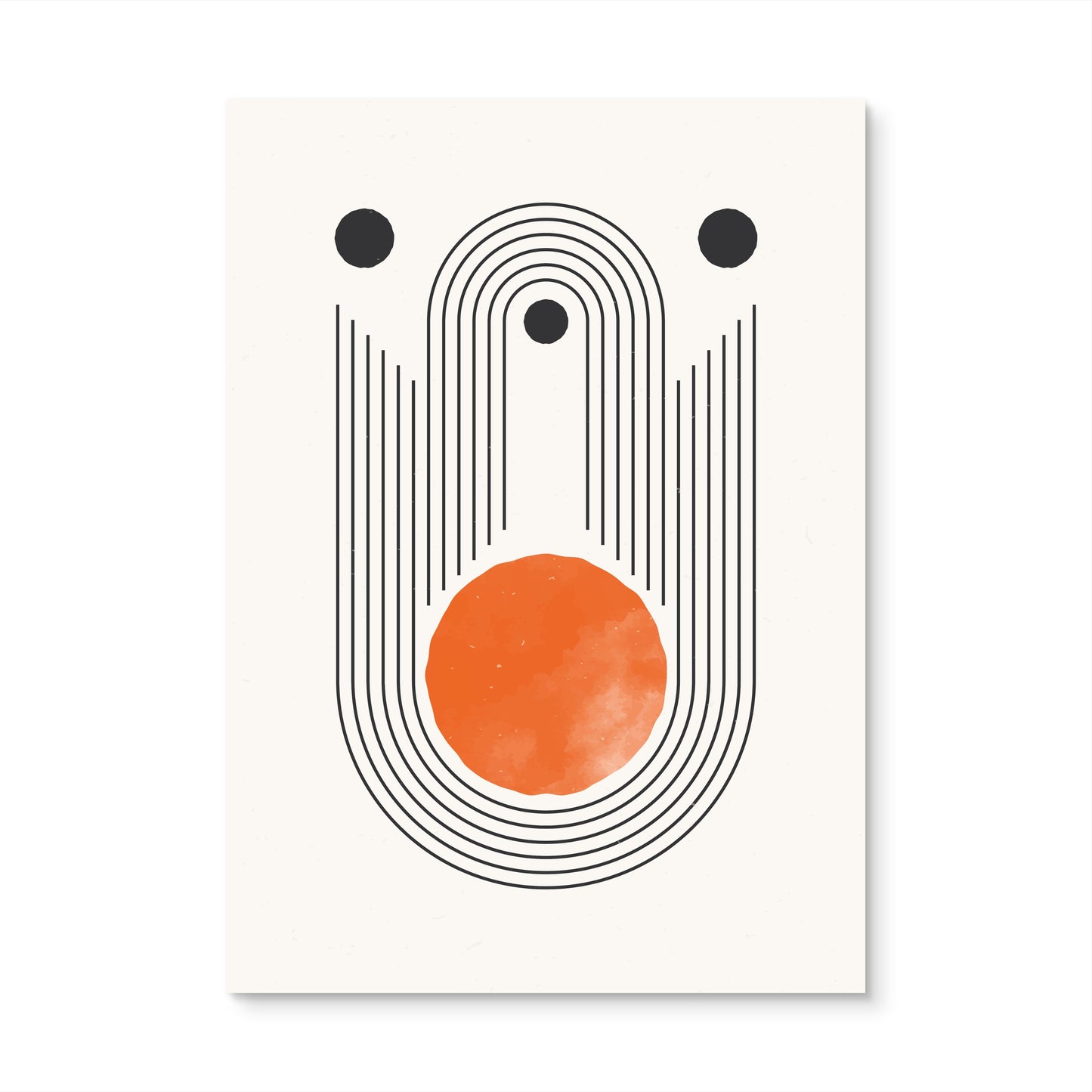 Orange Orbit Canvas Painting