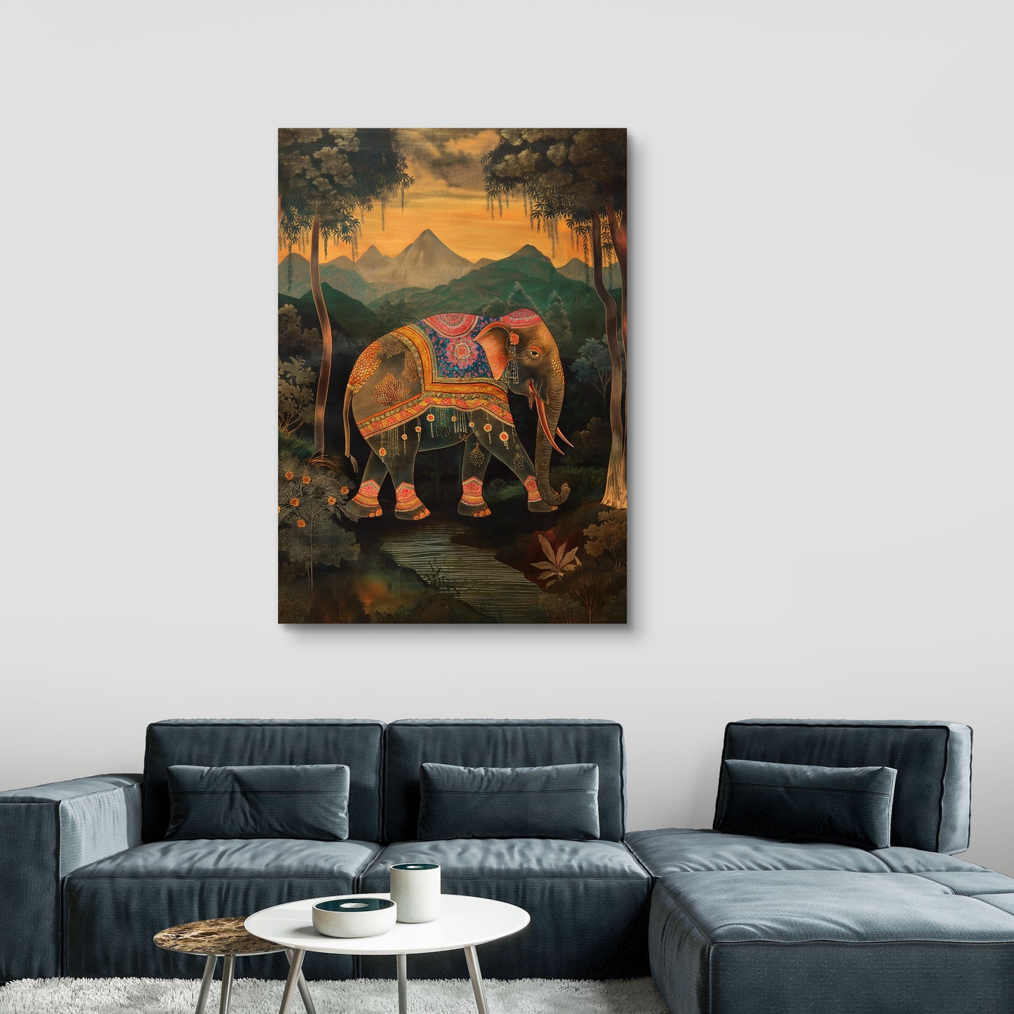 Forest Elephant Canvas Painting