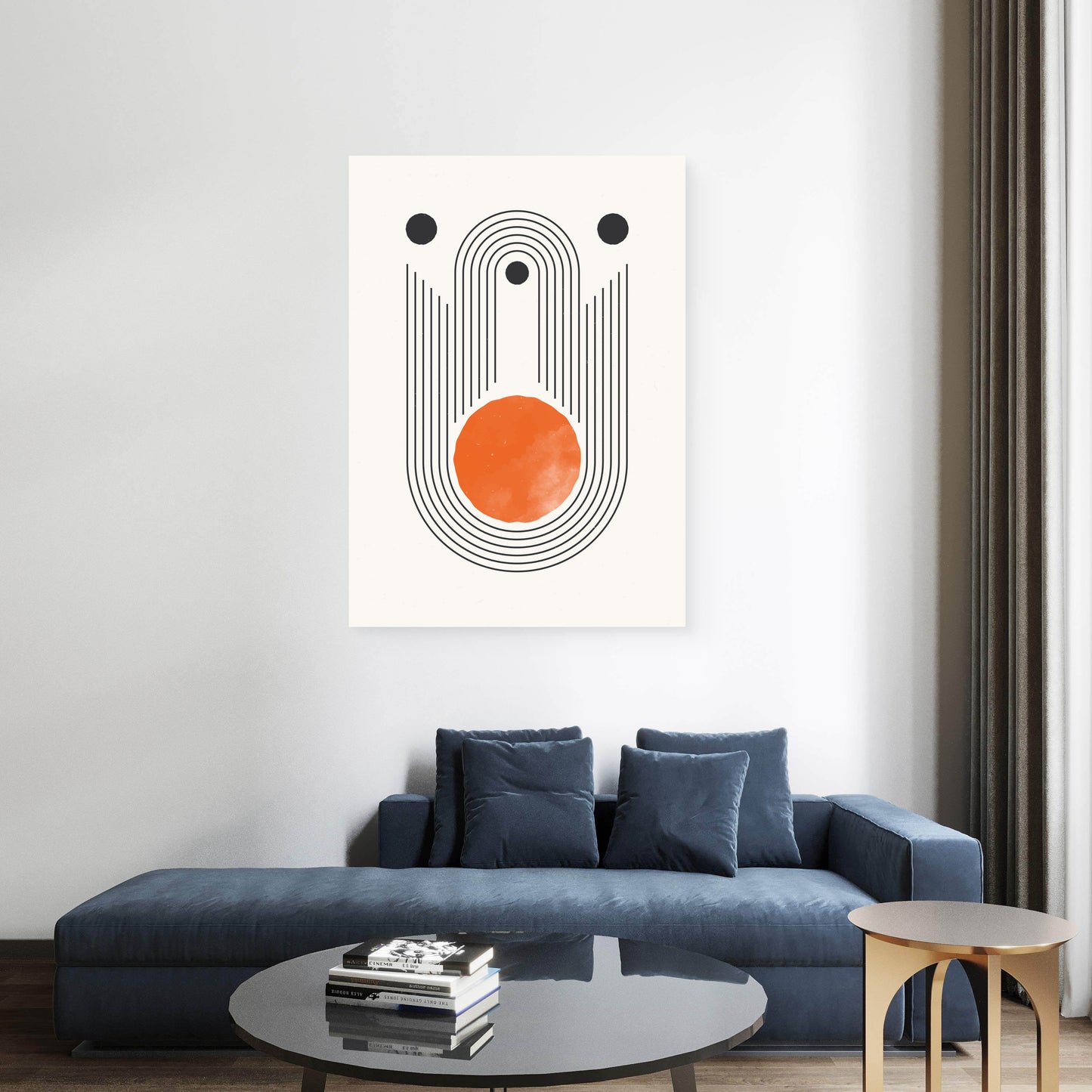 Orange Orbit Canvas Painting
