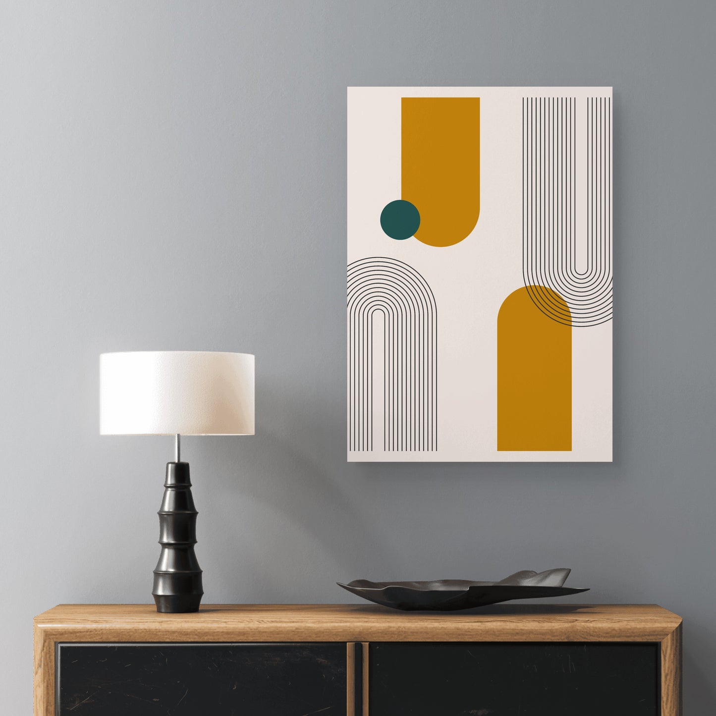 Golden Forms Canvas Painting