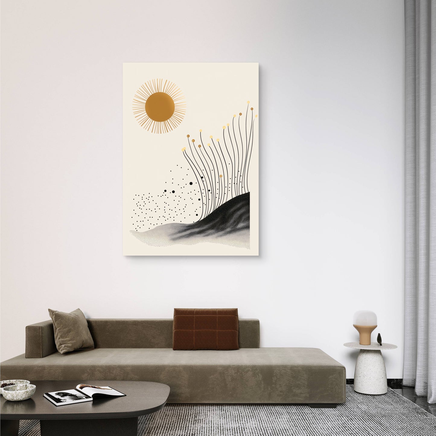 Golden Reeds Canvas Painting