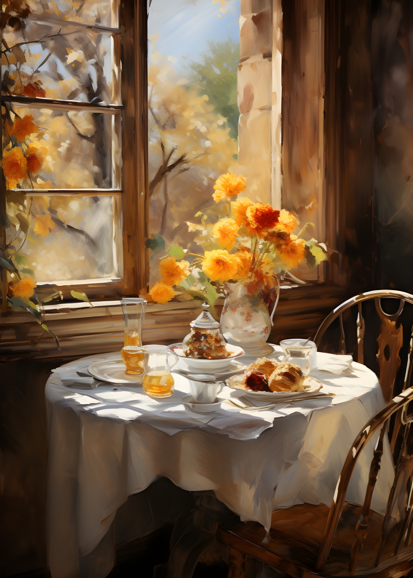 Autumn Table Canvas Painting