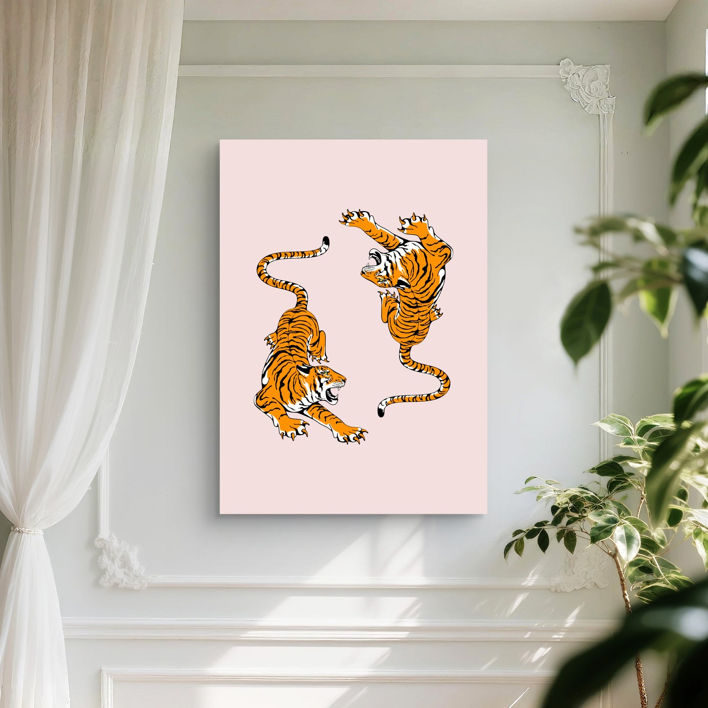 Golden Tigers Canvas Painting