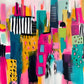 Neon City Canvas Painting