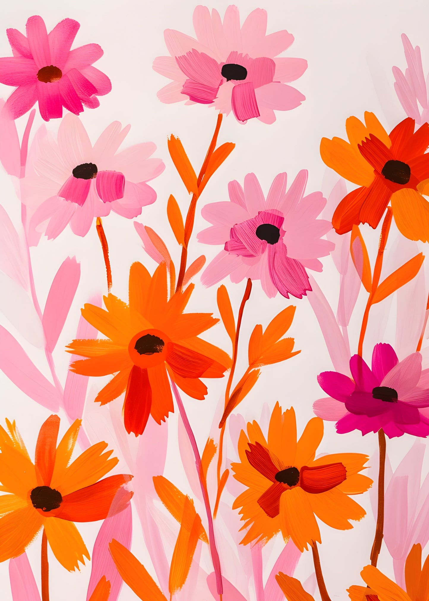 Pink Daisies Canvas Painting