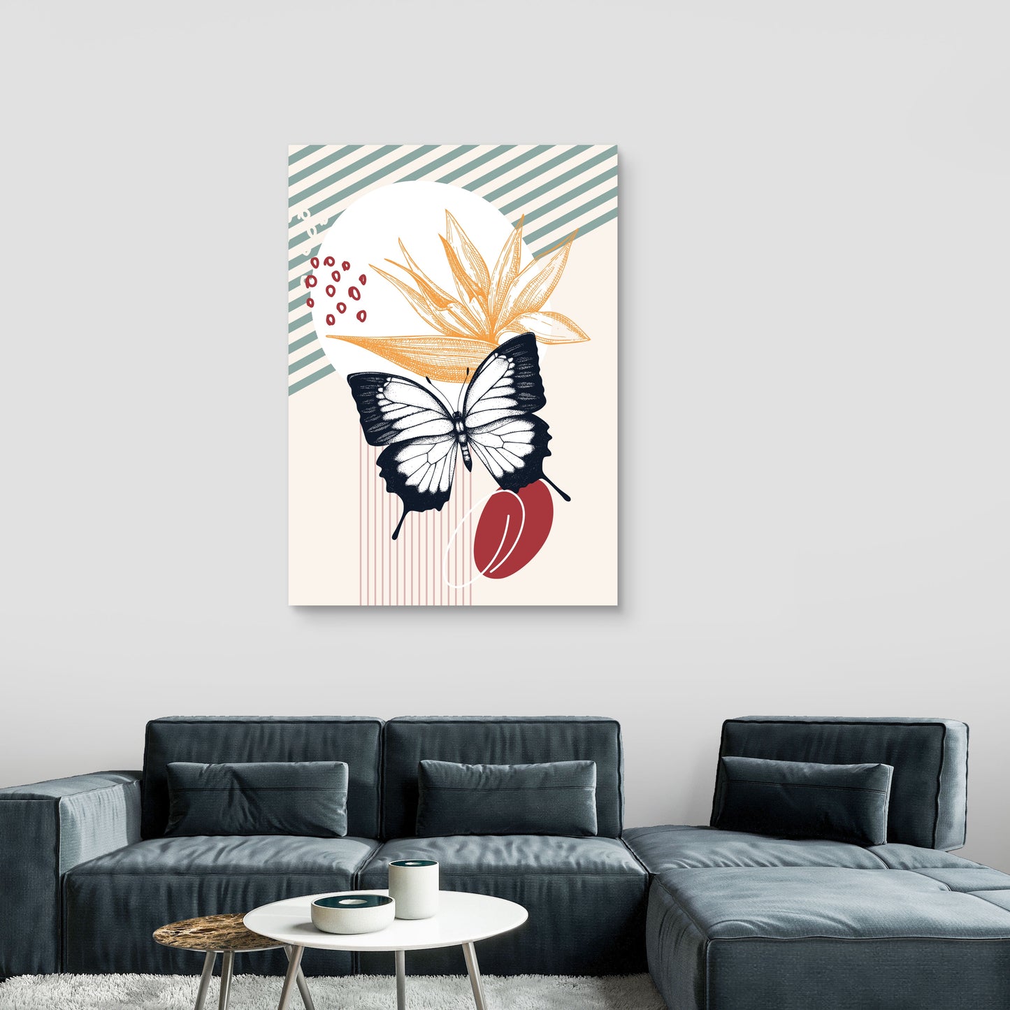 Butterfly Palm Canvas Painting