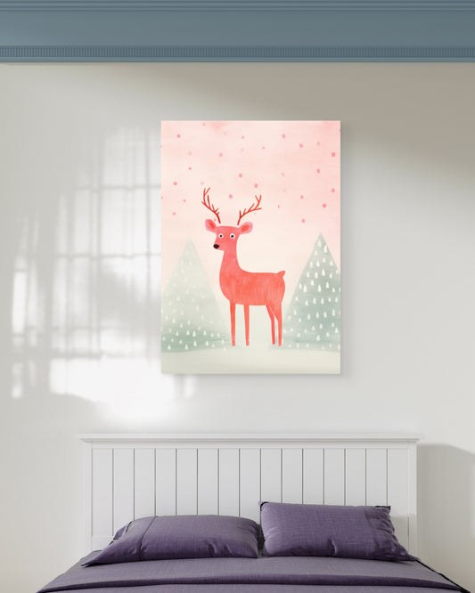 Winter Deer Canvas Painting