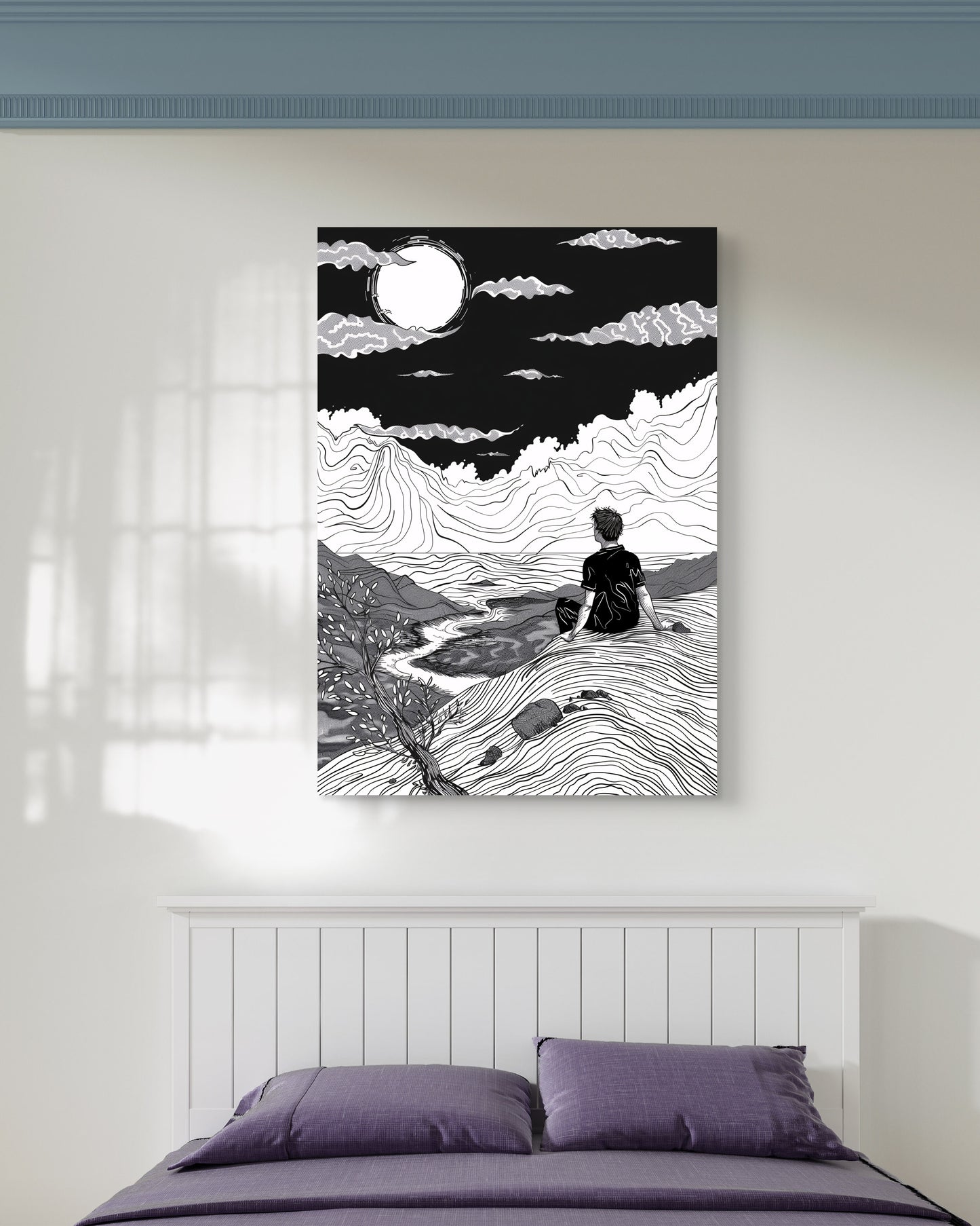 Moon Lake Canvas Painting