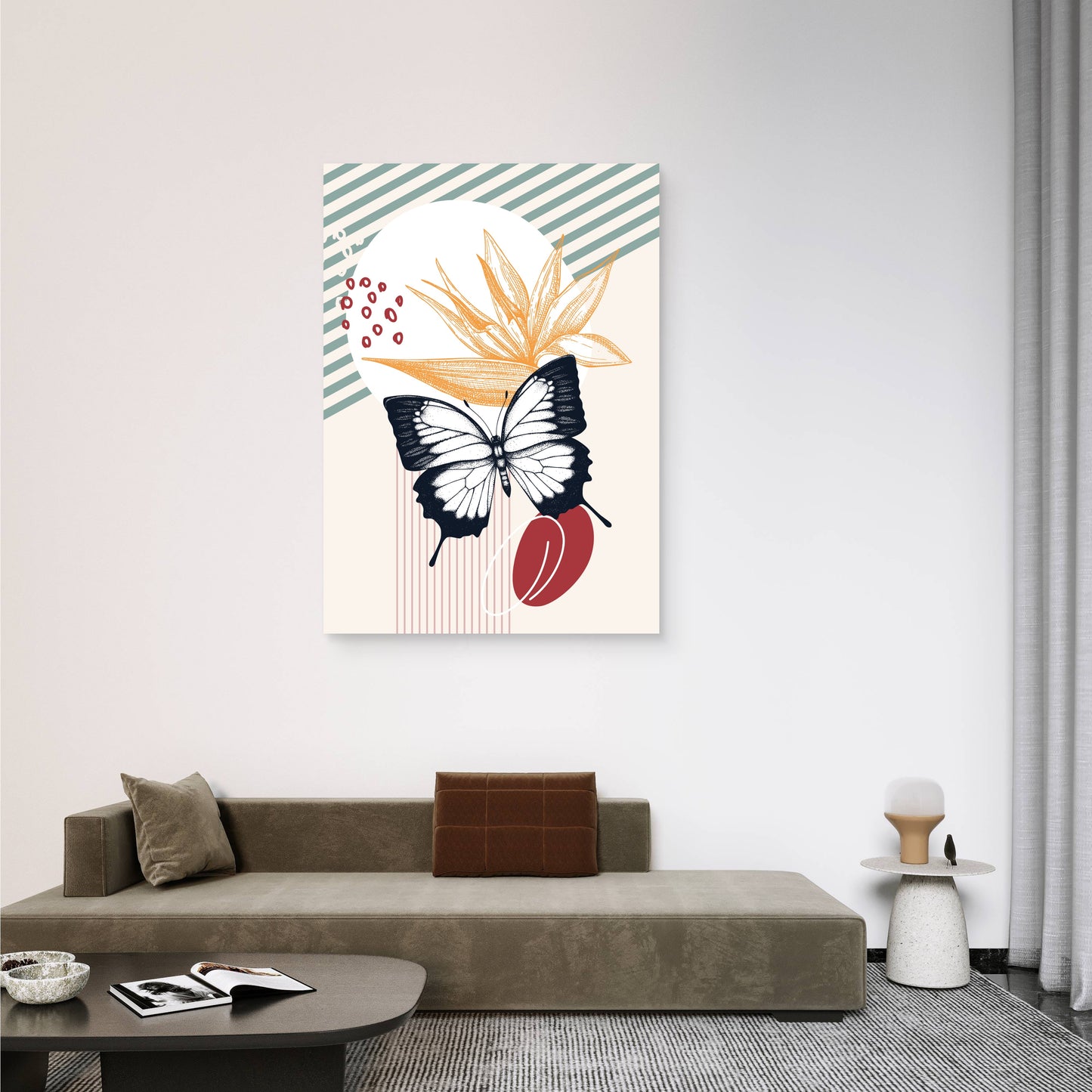 Butterfly Palm Canvas Painting