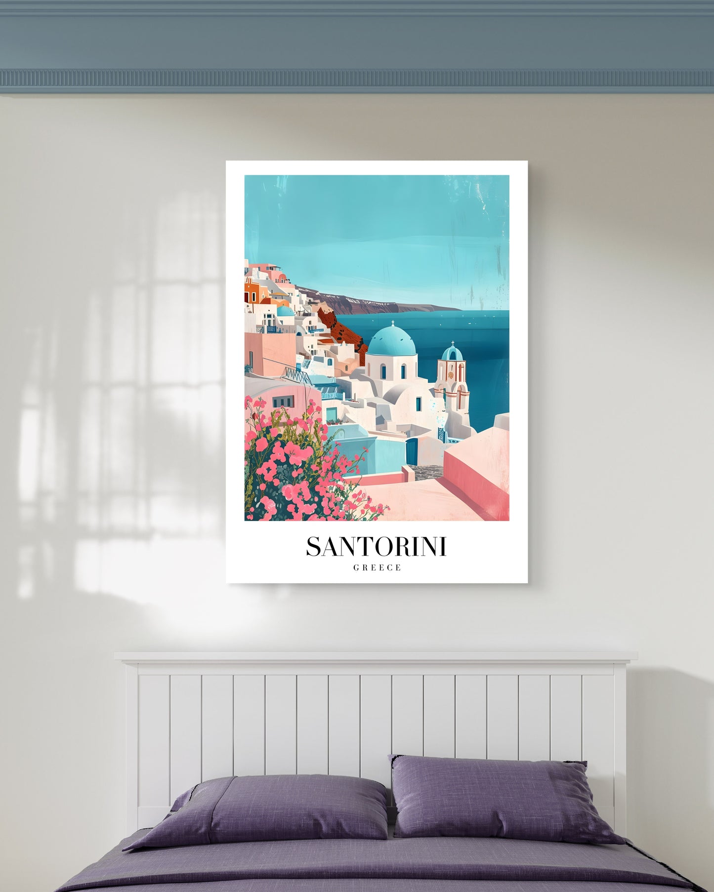 Santorini Bloom Canvas Painting
