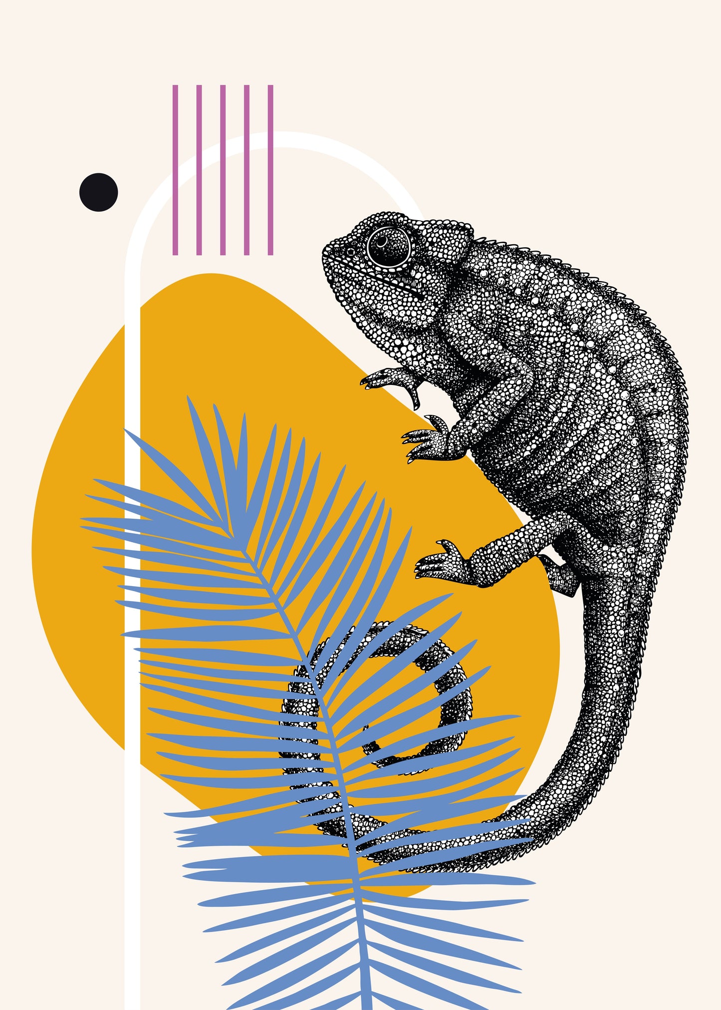 Chameleon Sun Canvas Painting