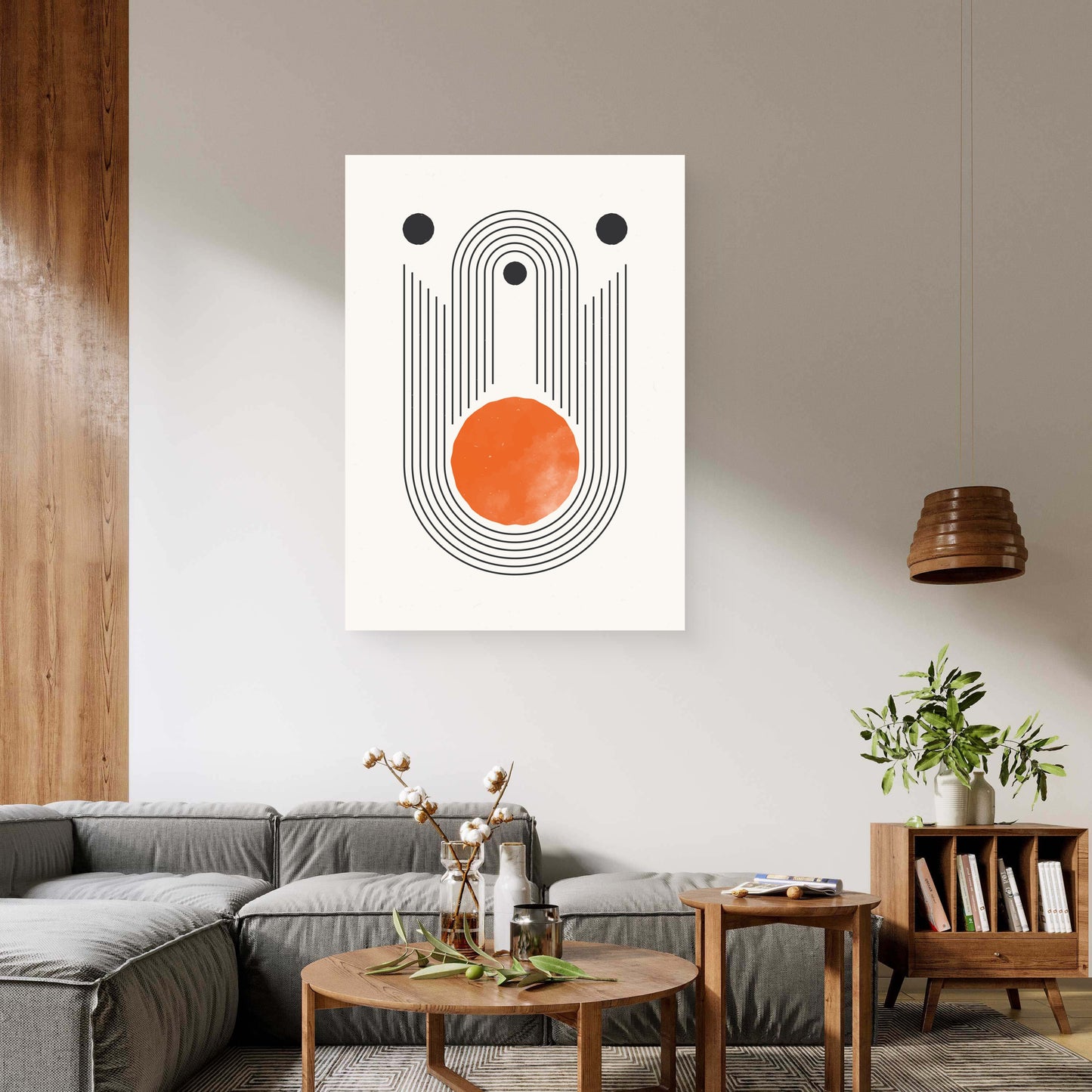 Orange Orbit Canvas Painting