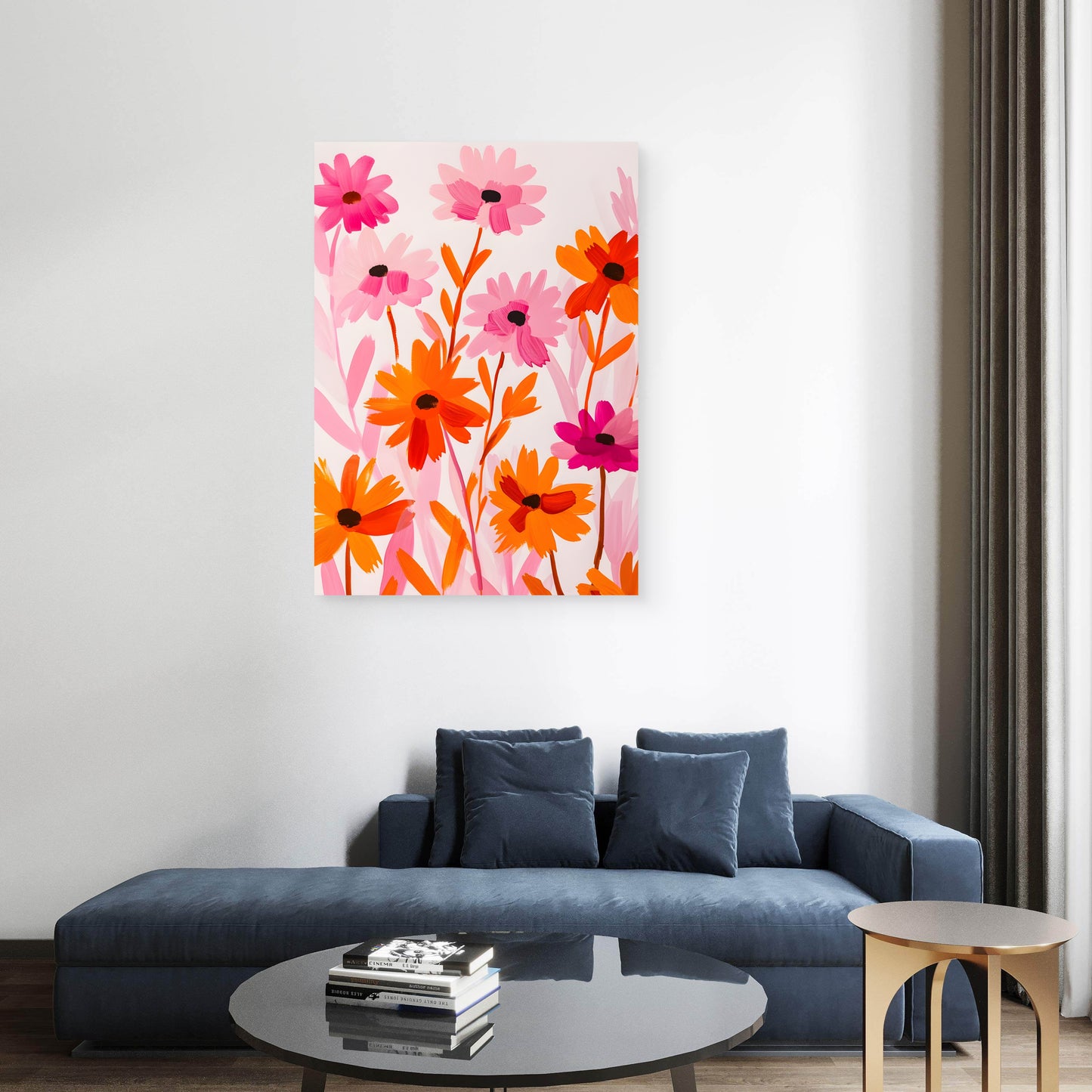 Pink Daisies Canvas Painting