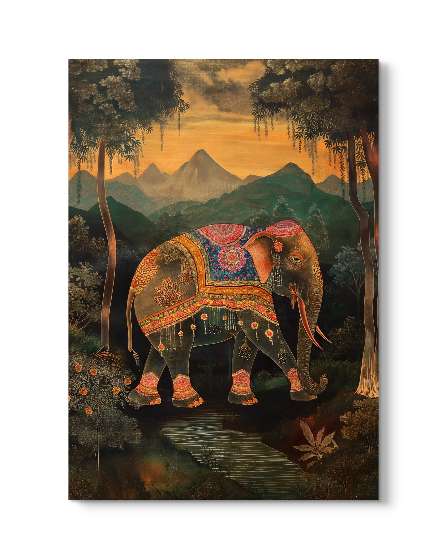 Forest Elephant Canvas Painting