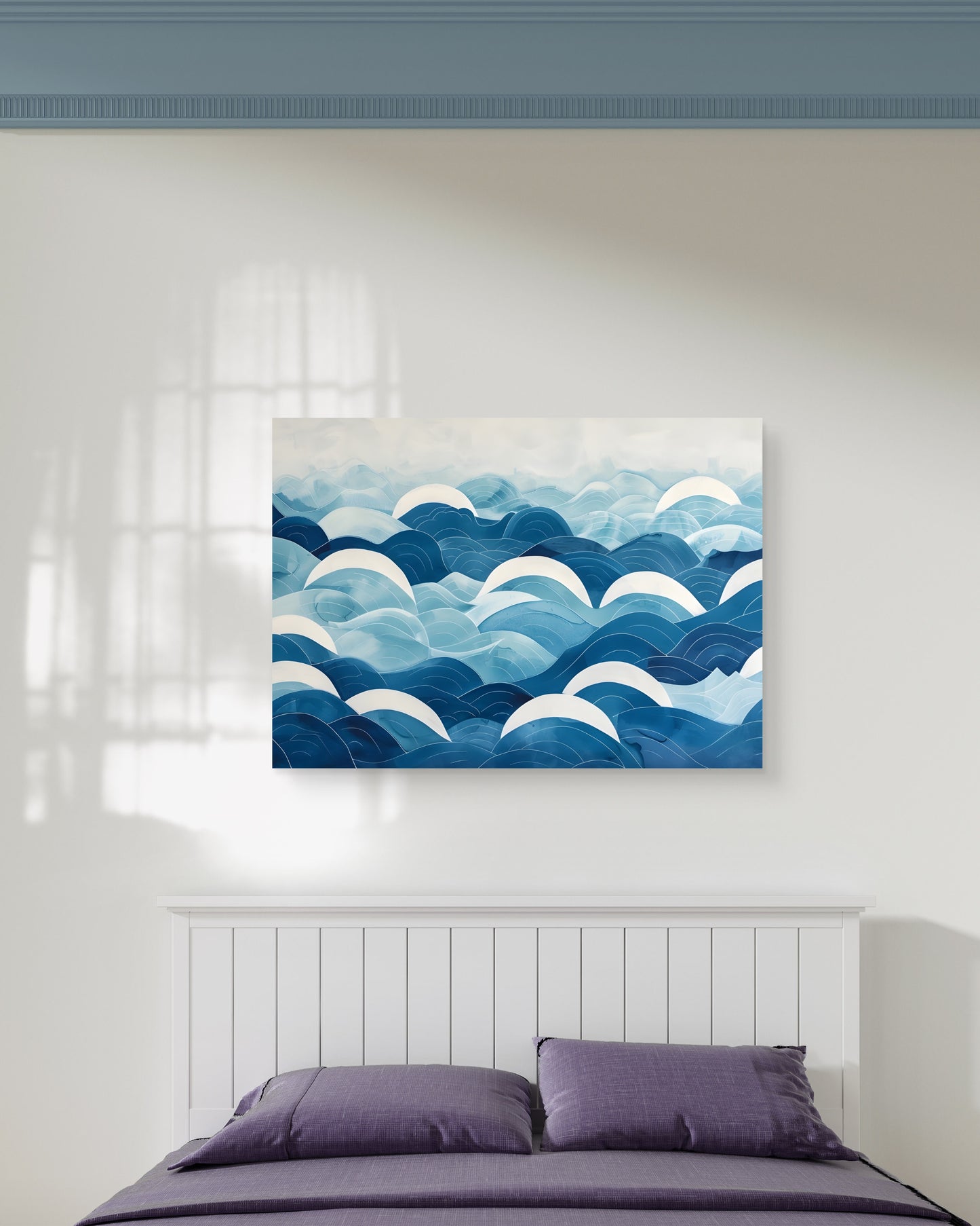 Blue Waves Canvas Painting