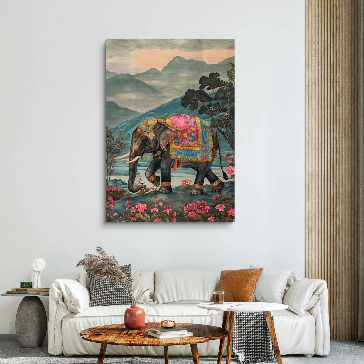 Elephant Walk Canvas Painting