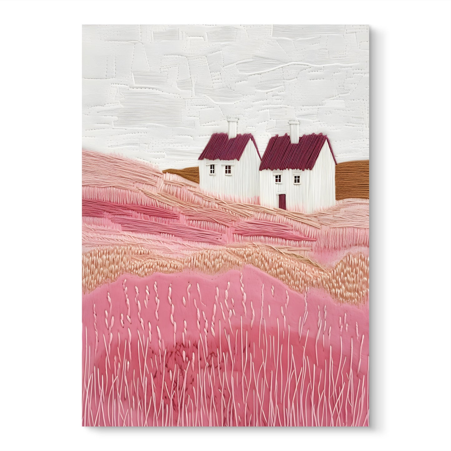 Pink Fields Canvas Painting