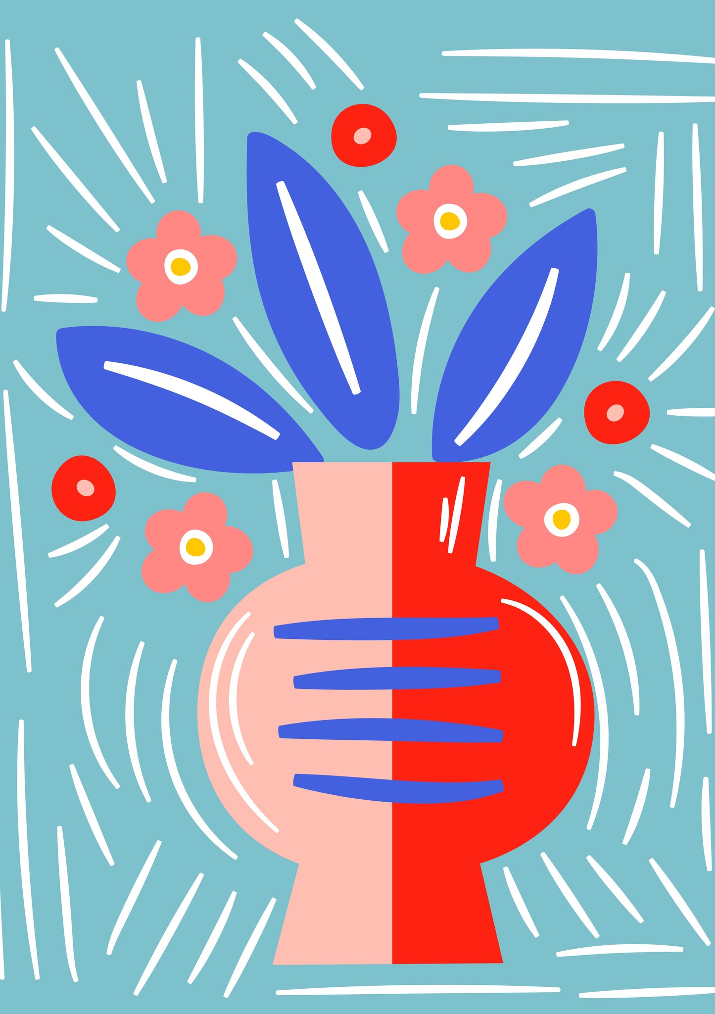 Blue Vase Canvas Painting