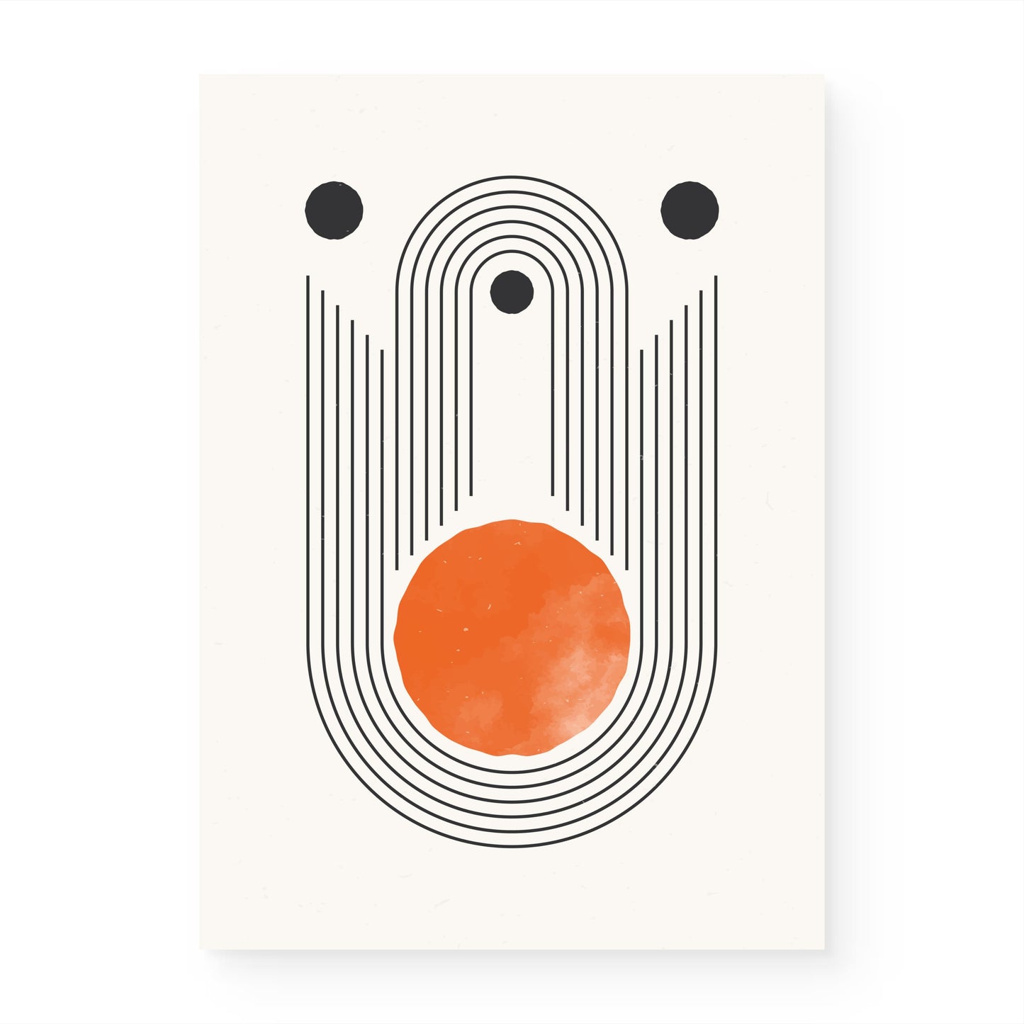 Orange Orbit Canvas Painting