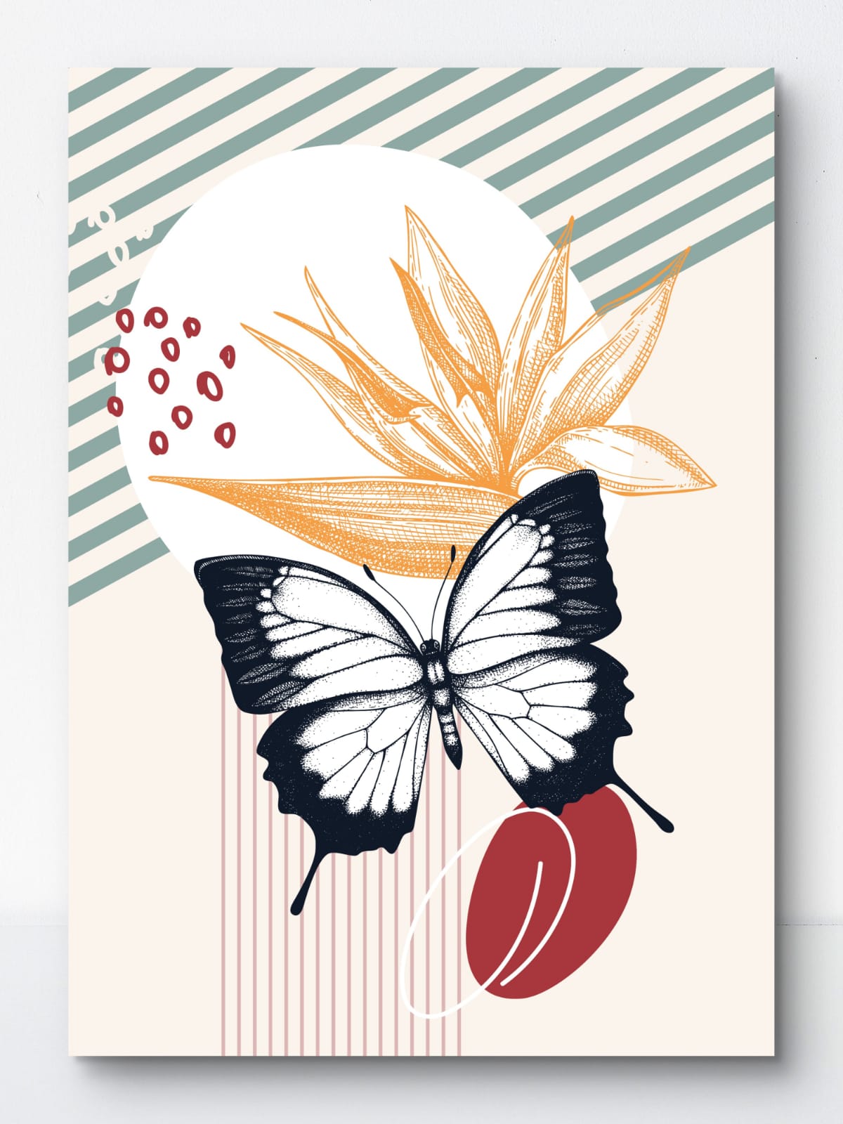 Butterfly Palm Canvas Painting