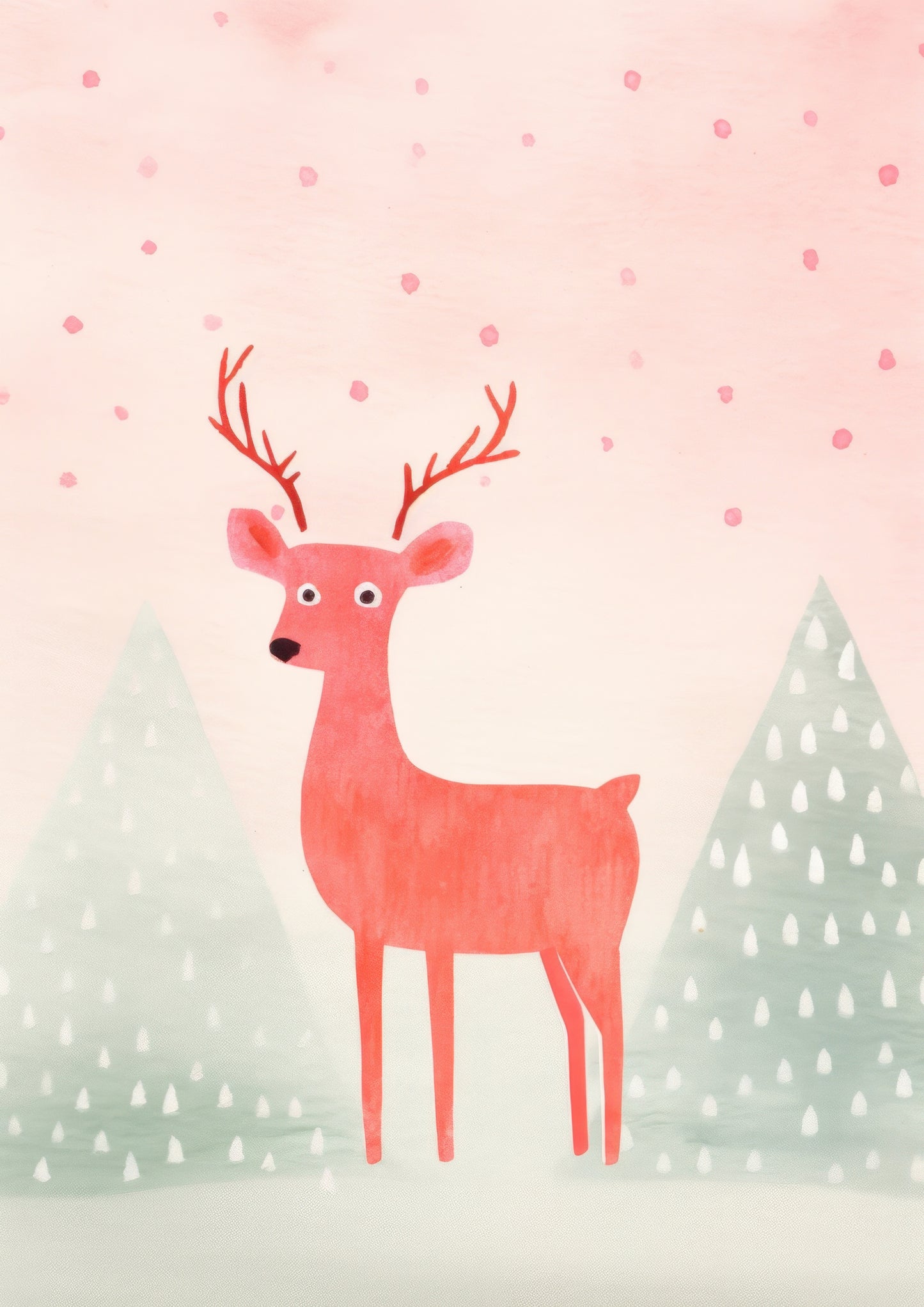 Winter Deer Canvas Painting
