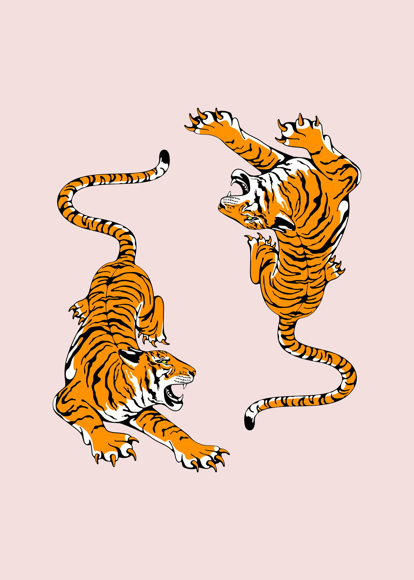 Golden Tigers Canvas Painting